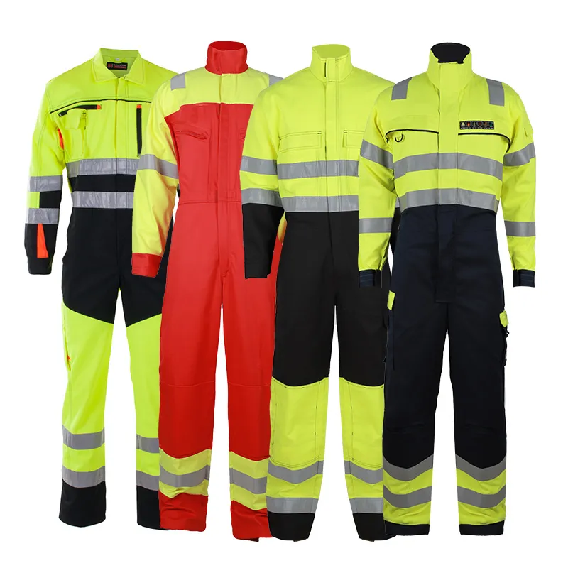 2023 Labour Works Combinaison haute visibilité 65% coton 35% polyester Combinaisons de travail Construction unisexe Salopette personnalisée avec votre logo