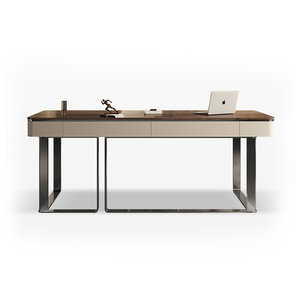 Modern Luxury <b>Solid</b> <b>Wood</b> Smart Electric Standing Office <b>Desk</b> Eco Friendly Melamine Adjustable Height Extendable CEO Executive Wo - Product Image 1