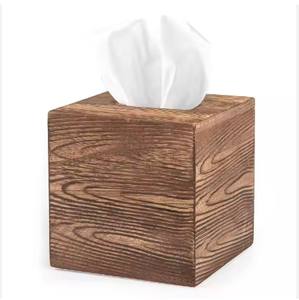 Boîte à mouchoirs personnalisable en bois d'acacia et métal pour le rangement des mouchoirs en papier, la salle de bain, le bureau ou la décoration de bureau - Product Image 4