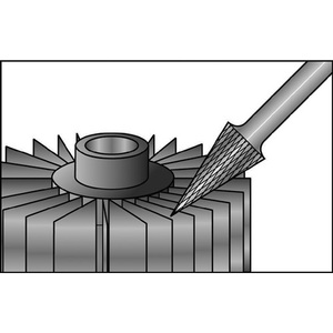 Fresa Dental SKM de 10 mm con Longitud de Cabeza de 20 mm y Vástago de 6 mm, Carburo con Acabado Brillante KVZ 4 RUKO Toothing - Product Image 3