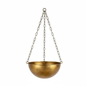 กระถางแขวนทรงเรขาคณิตสีดำขาวคุณภาพดีที่สุด สำหรับตกแต่งสวนในบ้านและนอกบ้าน พร้อมสายโซ่ - Product Image 3