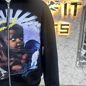 ODM Servicios Precio asequible Último estilo Cremallera Sudadera con capucha Puff Impreso hecho en fábrica precio barato sudaderas con capucha para hombres - Product Image 5