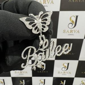 Colgante de Diamante Moissanite VVS con Certificación IGI, Estilo Hip Hop con Nombre Personalizado para Hombre, Cadena de Plata de Ley 925 con Diamante VVS, Ideal para Fiestas - Product Image 2