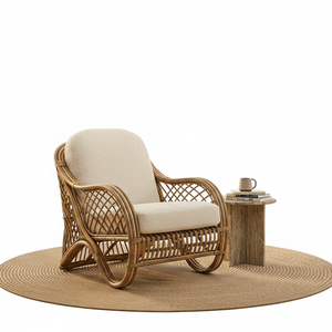 Silla de Comedor de Ratán para Exterior, Ecológica, Ligera, Duradera, Cómoda y Minimalista, para Villa y Hotel - Product Image 4