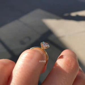 แหวนเพชรทรงรีที่ซ่อนอยู่2กะรัตสีทอง14K 18K สุดหรูสี D-E ใสมีใบรับรอง - Product Image 5