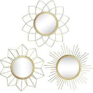 MS INC – miroir mural décoratif en forme de goutte de pluie avec métal doré pour salon, chambre à coucher, bureau - Product Image 2