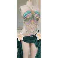 Costume de danse du ventre arabe perlé de crochet de soutien-gorge de vente chaude pour la fille avec la qualité supérieure