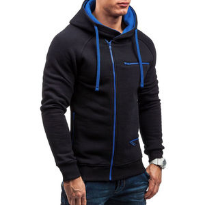 Sweat à capuche zippé en polaire tricoté épais, respirant et imperméable de haute qualité pour homme, imprimé personnalisé, uni, entièrement zippé, en coton pour l'hiver - Product Image 2
