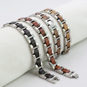Pulsera de Madera y Acero Inoxidable para Hombre, Brazalete de Madera, Regalo de Aniversario para Él - Product Image 2
