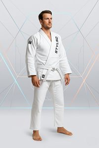 Kimono de Jiu Jitsu Brasileño BJJ Gi Negro 450gsm Tejido Perla Preencogido de Algodón con Logotipo Personalizado Bordado Uniforme de Artes Marciales - Product Image 4