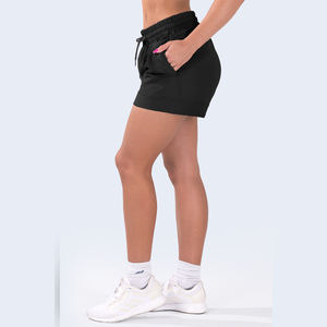 2025 printemps été dames taille haute élastique respirant coupe régulière Polyester tricot sport loisirs Yoga course Shorts femmes chaudes - Product Image 4