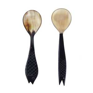 Nuevo lanzamiento único estilo Animal acabado espejo ligero Natural buey cuerno de búfalo cuchara diseño restaurante Decoración de mesa - Product Image 1