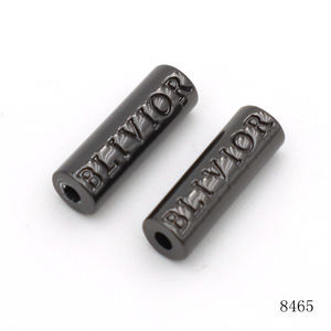 Yüksek kalite özel kazınmış isim 5mm Metal İpli kordon uç kapağı lüks stoper ile güçlü siyah halat için mont mayolar - Product Image 1