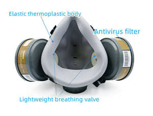 308 masker Respirator uap debu dan organik dengan filter yang dapat diganti dan dapat digunakan kembali - Product Image 3
