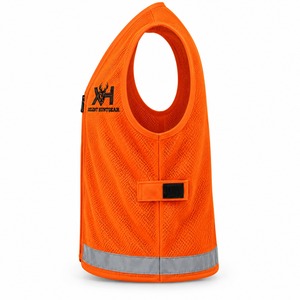 Gilet de chasse Xelent Huntgear orange fluo, maille respirante, ourlet réfléchissant, ajustable à l'avant, personnalisable OEM 100% - Product Image 3