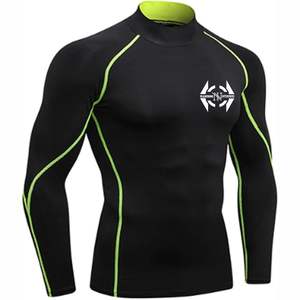 Ventes en gros de t-shirts de compression de fitness à manches longues respirants, écologiques, UPF50, impression numérique personnalisée, rashguard de BJJ MMA pour hommes - Product Image 1