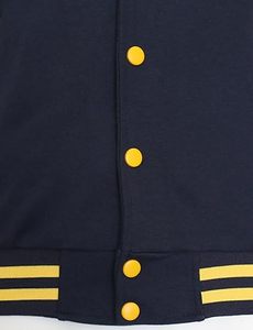 แจ็คเก็ตเบสบอลแบบมีปกตั้งสำหรับผู้ชายไซส์ใหญ่ เคลือบผิว กันลม ระบายอากาศได้ดี ผลิตจากโพลีเอสเตอร์/คอตตอน มี 8 สี - Product Image 4