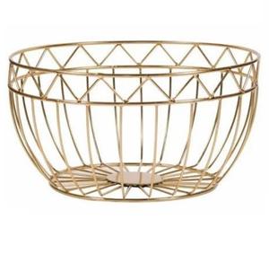 Panier de rangement pour fruits et légumes de style moderne, décoration de table, style contemporain, finition dorée - Product Image 1
