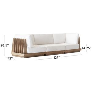 Ensemble canapé moderne pour jardin extérieur Coussin résistant à l'eau en bois de teck Patio Siège profond Salon Cour Meubles de loisirs - Product Image 3