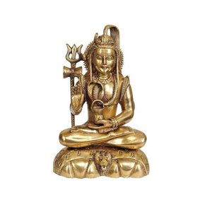Estatua de Lord Shiva de latón compacto para escritorio de oficina, salpicadero de coche o decoración del hogar, ídolo espiritual hecho a mano de La India al mejor precio - Product Image 3