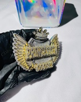 Collier avec pendentif lettre personnalisée, entièrement serti de moissanite, plaqué or, argent S925, hip hop, unisexe, certifié GRA, bijoux cadeau