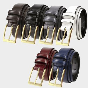 เข็มขัดหนังวัวแท้พร้อมเหล็กสำหรับหัวเข็มขัดใช้ทุกวัน - Product Image 1