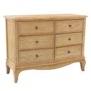 Low Wide <b>Chest</b> Natural Finish Mindi <b>Wood</b> Anastasia Bedroom Collection for Stylish Home hotel apartment <b>Storage</b> - Product Image 1
