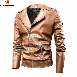 Venta caliente nueva moda hombres Stand Collar chaqueta de cuero transpirable piel de vaca para el invierno - Product Image 1