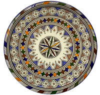 Ensemble de 6 assiettes en céramique marocaine faites à la main, peintes à la main, style bohème, assiettes décoratives pour servir