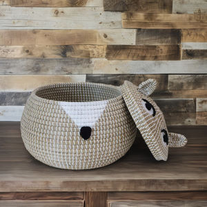 ตะกร้าอเนกประสงค์ทรงกลมจากหญ้าทะเล หรูหรา เป็นมิตรกับสิ่งแวดล้อม - Product Image 3