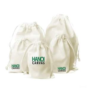 Precio de fábrica del fabricante directo BSCI Vietnam Bolsa de algodón de gran capacidad con cordón Logotipo personalizado Elegante moda de mujer Vintage - Product Image 2