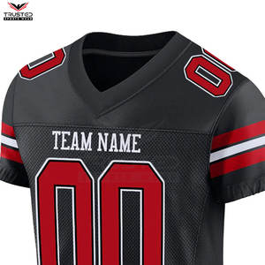 Nouvelle arrivée de maillot de football américain à séchage rapide pour hommes Logo personnalisé Vêtements de sport respirants à manches courtes - Product Image 6