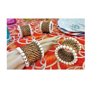 Rond de serviette en rotin fait à la main écologique décoration de table indienne en gros accessoire de salle à manger de qualité supérieure - Product Image 2