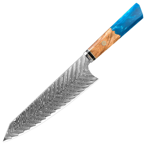 Cuchillo de Chef de cocina de acero damasco japonés recién llegado, venta al por mayor, pedidos a granel personalizados, servicio OEM ODM, hoja afilada fija - Product Image 1