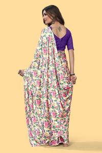 Direct Source Haute Couture Traditionnelle Georgette Broderie Sari Doux Soie Indienne pour les Femmes pour les Mariages Fêtes Festivals - Product Image 2