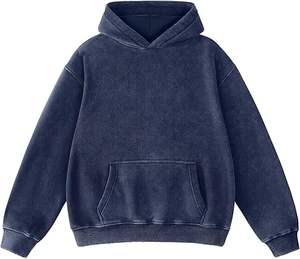 Unisex Oversized Acid Wash Hoodie Heavyweight Fleece Streetwear Vintage Cotton <b>Sweatshirt</b> Premium Quality Pullover - Product Image 2