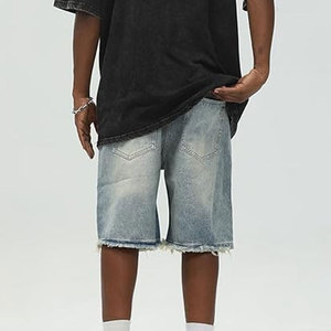 Vêtements décontractés avec logo personnalisé Shorts vieillis pour hommes à vendre Shorts vieillis vintage en coton à vendre - Product Image 5