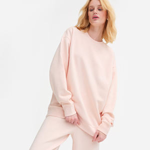 Sudaderas de gimnasio de gran tamaño para mujer, poliéster, algodón, lana, cuello redondo, técnica de lavado de talla grande, temporada de invierno para adultos - Product Image 1