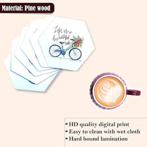Posavasos de Madera de Alta Calidad, Estilo Bohemio, Ecológico, Hecho a Mano, Diseño Personalizado Económico para el Hogar y la Oficina - Product Image 2