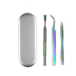 Ensemble personnalisé de 3 pièces en acier inoxydable pour enlever les tiques, pince à épiler, vente en gros d'outils pour enlever les tiques de toilettage pour animaux de compagnie - Product Image 1