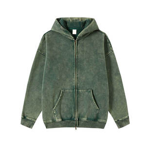 Sudadera con capucha para hombre Diseño personalizado Lavado ácido 100% Algodón Bordado Térmico Tallas grandes Sólido Peso pesado para invierno en venta - Product Image 1