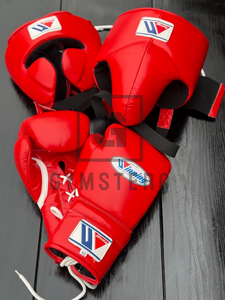 Ensemble de boxe sur mesure de haute qualité, gants en cuir à doigts complets, fermeture à lacets, sangle de poignet réglable, impression sérigraphiée - Product Image 2
