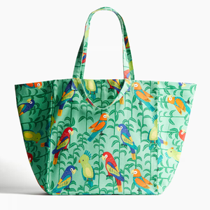Sac à main fourre-tout en coton biologique de style bohème imprimé personnalisé pour les femmes en toile écologique avec fermeture ouverte à soi-même - Product Image 1