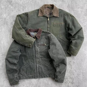 Blouson Bomber Réversible Homme Automne Extérieur Zippé Personnalisable OEM Vêtement de Travail Logo Avant Polyester/Coton Toile Trucker 12oz Detroit - Product Image 1