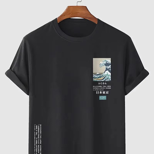 Men's Short Sleeve Summer T-Shirts 100% Cotton <b>Red</b> <b>Black</b> Line Design Bulk Stock Mix Bale Used Clothes - Product Image 1