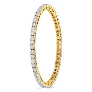 Exclusivement conçu en argent sterling 925 Leb Grown Diamond Bangles VVS Clarity Gold Pearl pour les femmes-pour des cadeaux ou des fêtes - Product Image 6