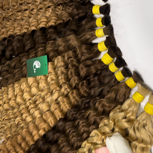 Venta al por mayor 100% Natural Virgen colores cabello humano de alta calidad a granel extensiones de cabello humano - Product Image 2