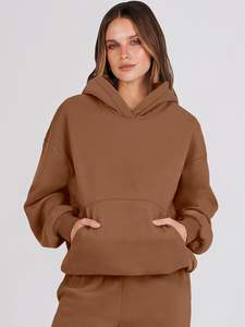 Service OEM Haut de survêtement pour femme en coton à manches longues, tendance, coupe ajustée - Product Image 5