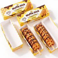 Boîte en carton gaufré personnalisée pour churros, desserts, snacks, biscuits, pâtisseries, emballage alimentaire à emporter avec logo