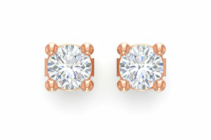Boucles d'oreilles solitaires en diamant rond éthique de qualité supérieure 0,20 CTTW, idéales pour les tenues de mariée, les cadeaux romantiques et les looks élégants au quotidien - Product Image 4